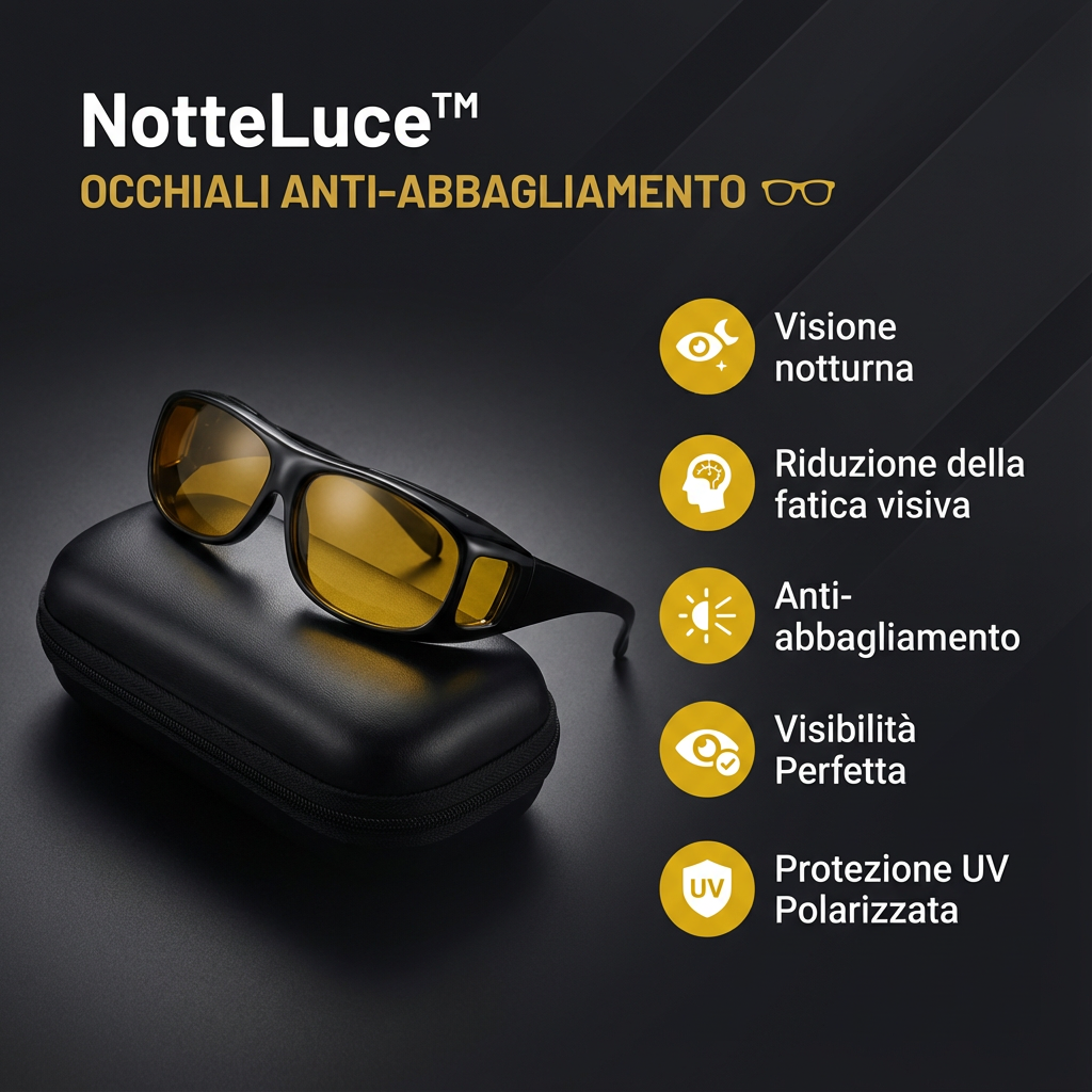 NotteLuce™ - Occhiali Anti-Abbagliamento & Visione Notturna