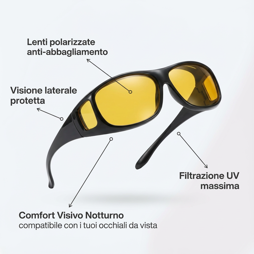 NotteLuce™ - Occhiali Anti-Abbagliamento & Visione Notturna