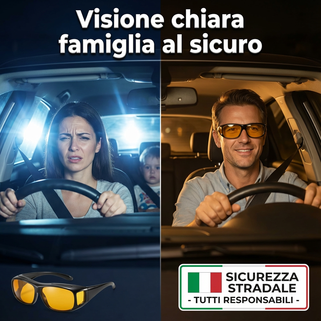 NotteLuce™ - Occhiali Anti-Abbagliamento & Visione Notturna
