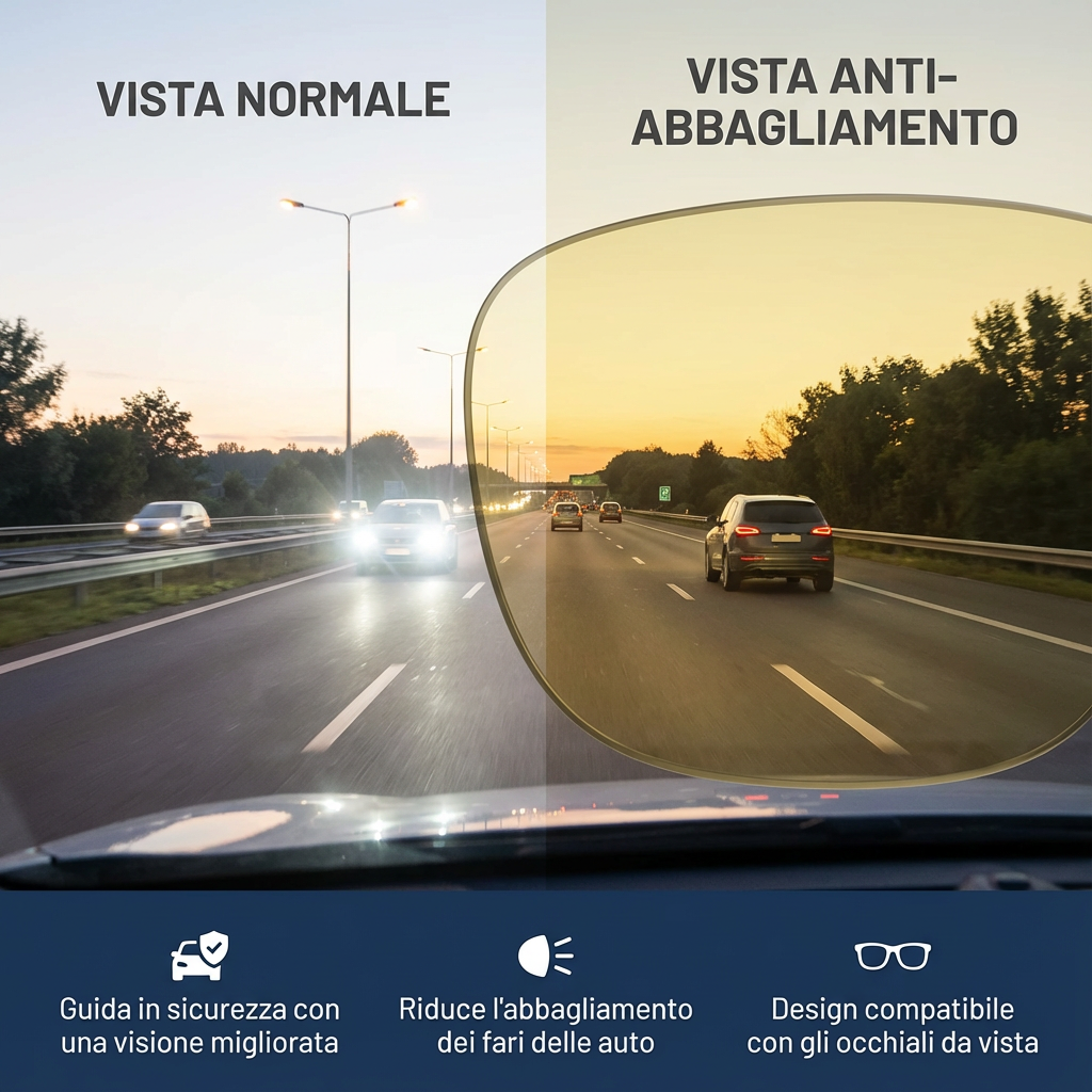 NotteLuce™ - Occhiali Anti-Abbagliamento & Visione Notturna